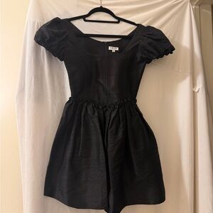Elegant Black Puff Sleeve Dress